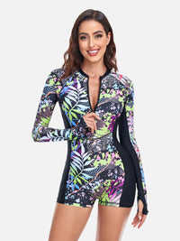 One-Piece Rash Guard for Women Long Sleeve Swimsuit