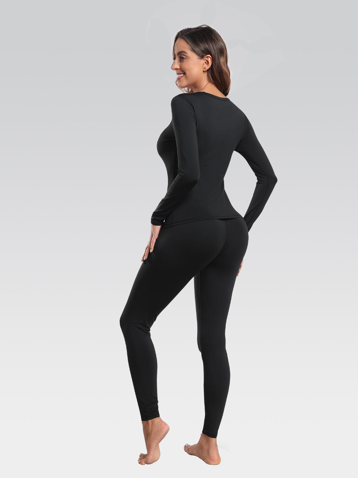 Women's Thermal Underwear Long Johns Base Layer Set Scoop Neck