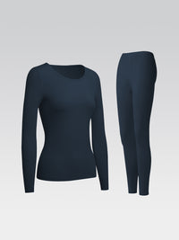 Women's Thermal Underwear Long Johns Base Layer Set Scoop Neck