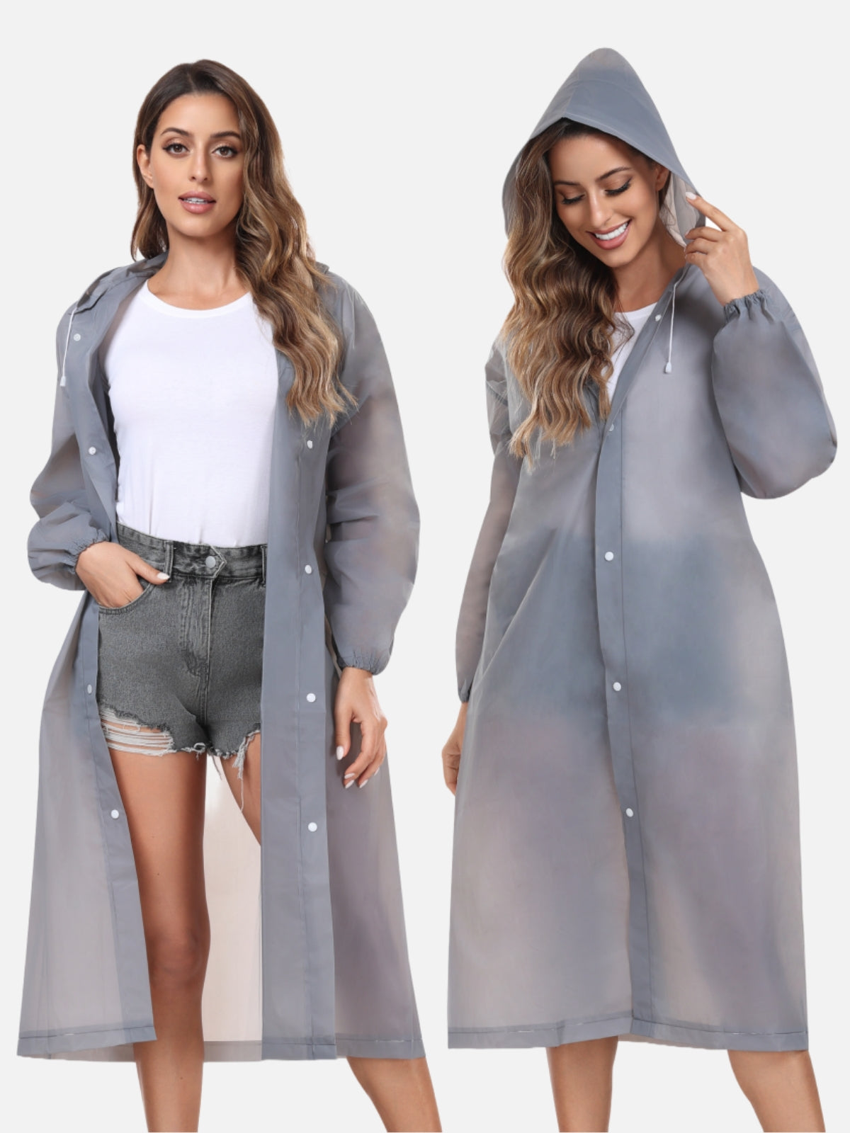 Two-Piece EVA Raincoats Reusable Rain Ponchos