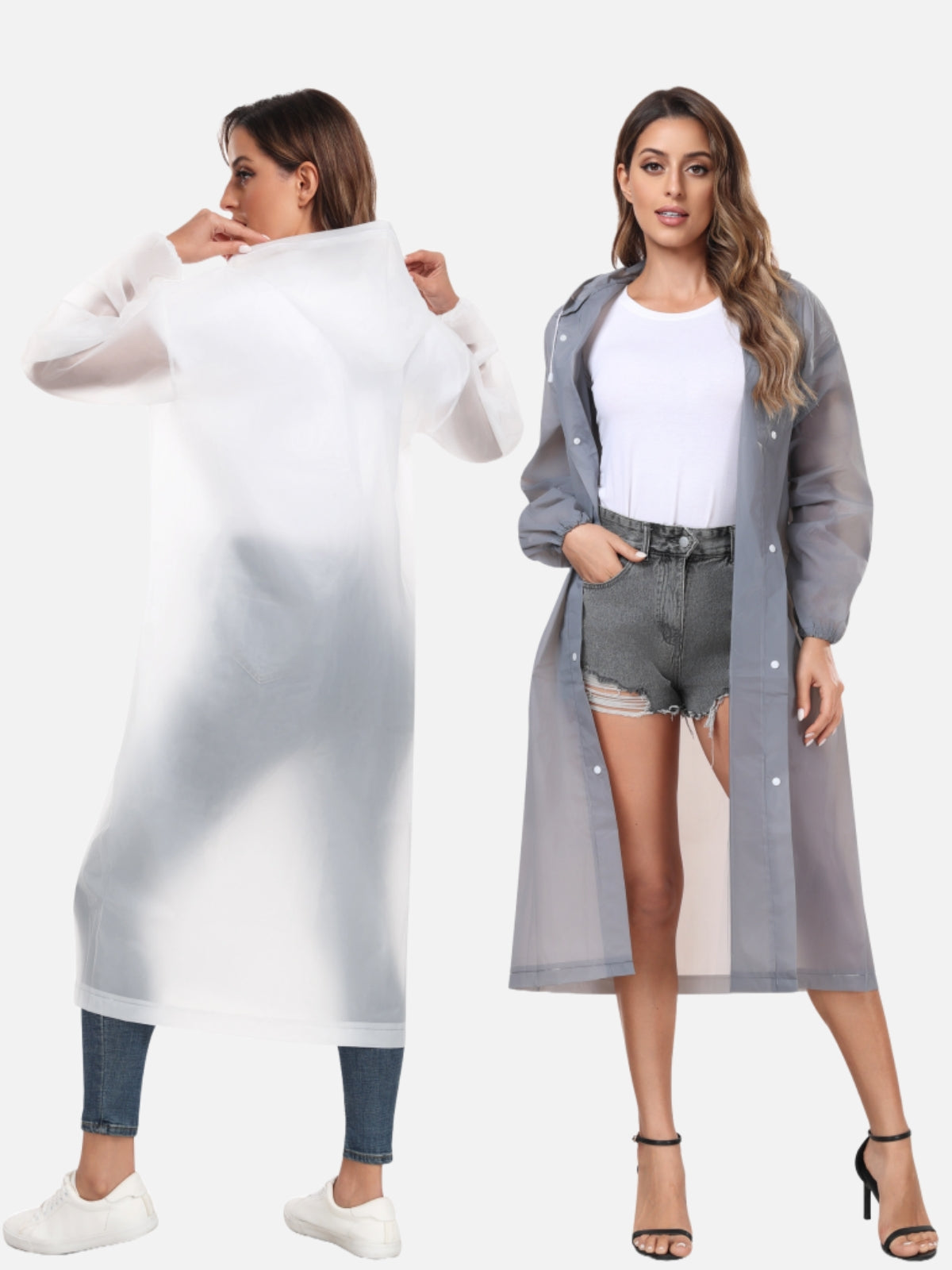 Two-Piece EVA Raincoats Reusable Rain Ponchos