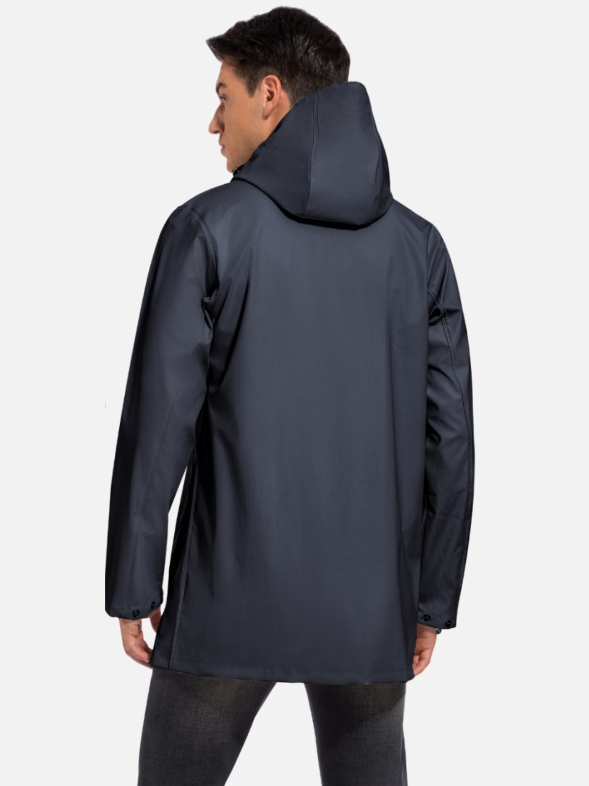 Men's Rain Jacket with Hooded Long Raincoat