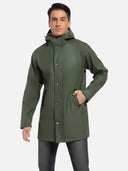 Men's Rain Jacket with Hooded Long Raincoat