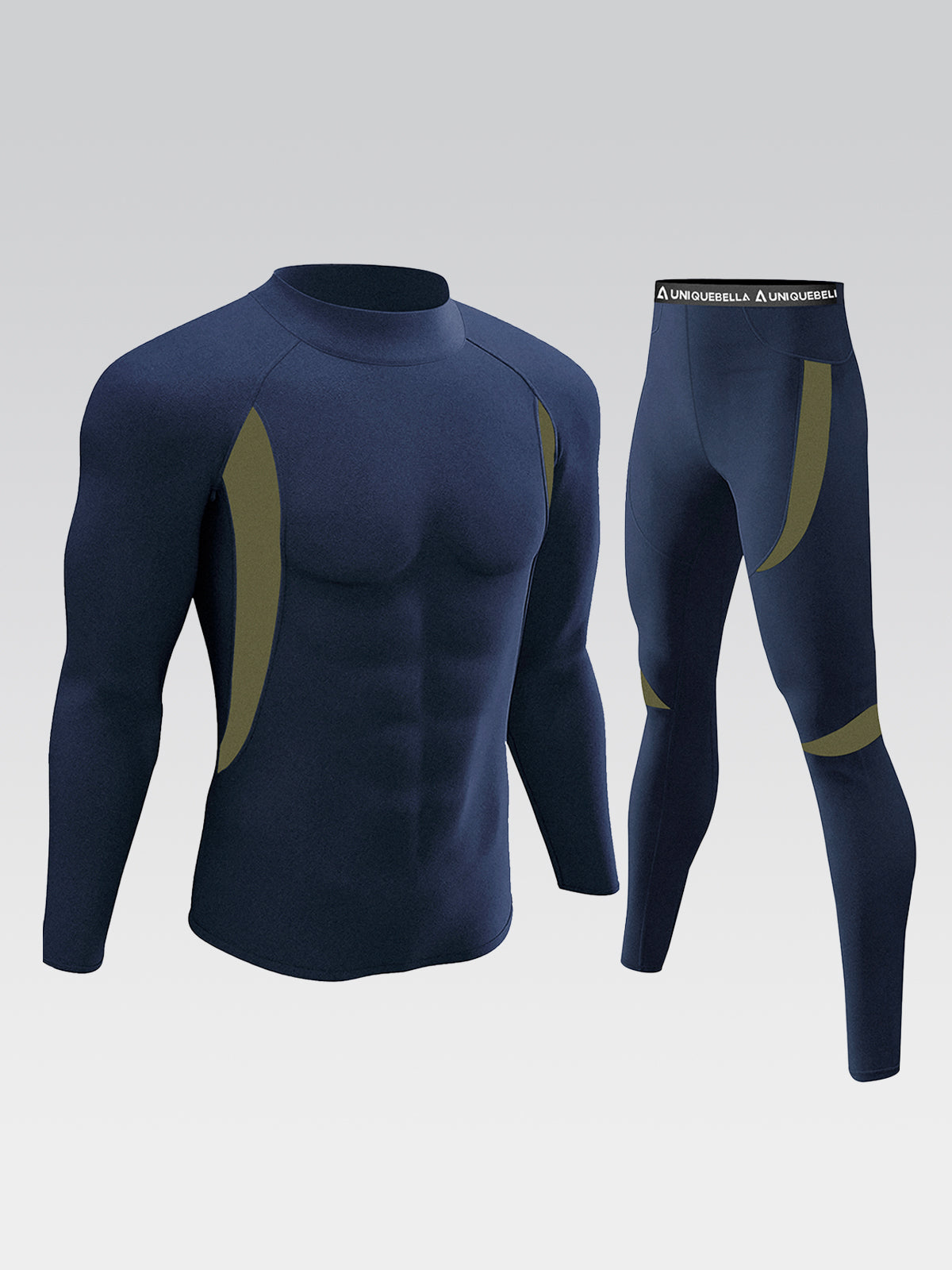 Men's Thermal Underwear Set Mock Turtleneck