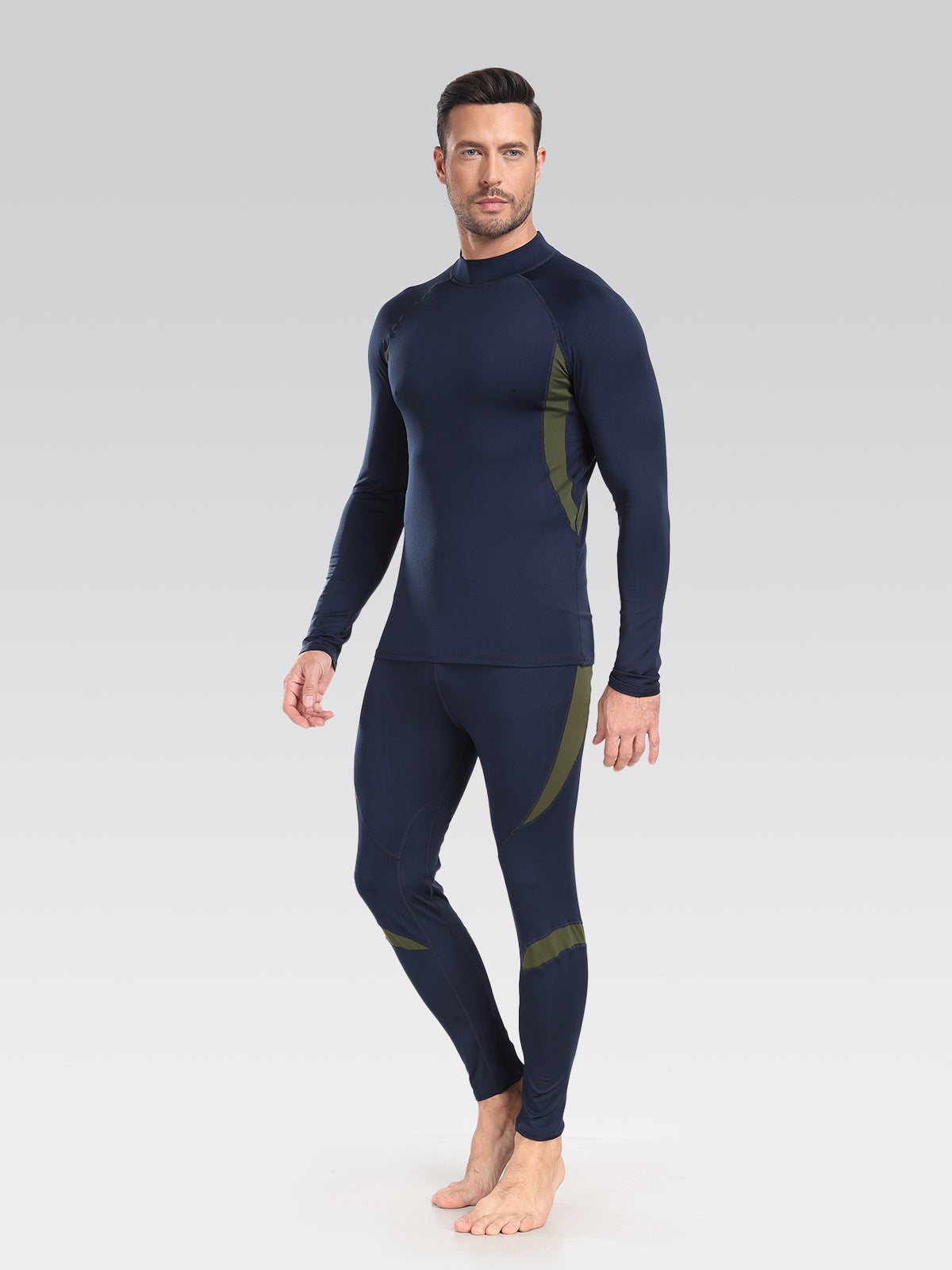 Men's Thermal Underwear Set Mock Turtleneck