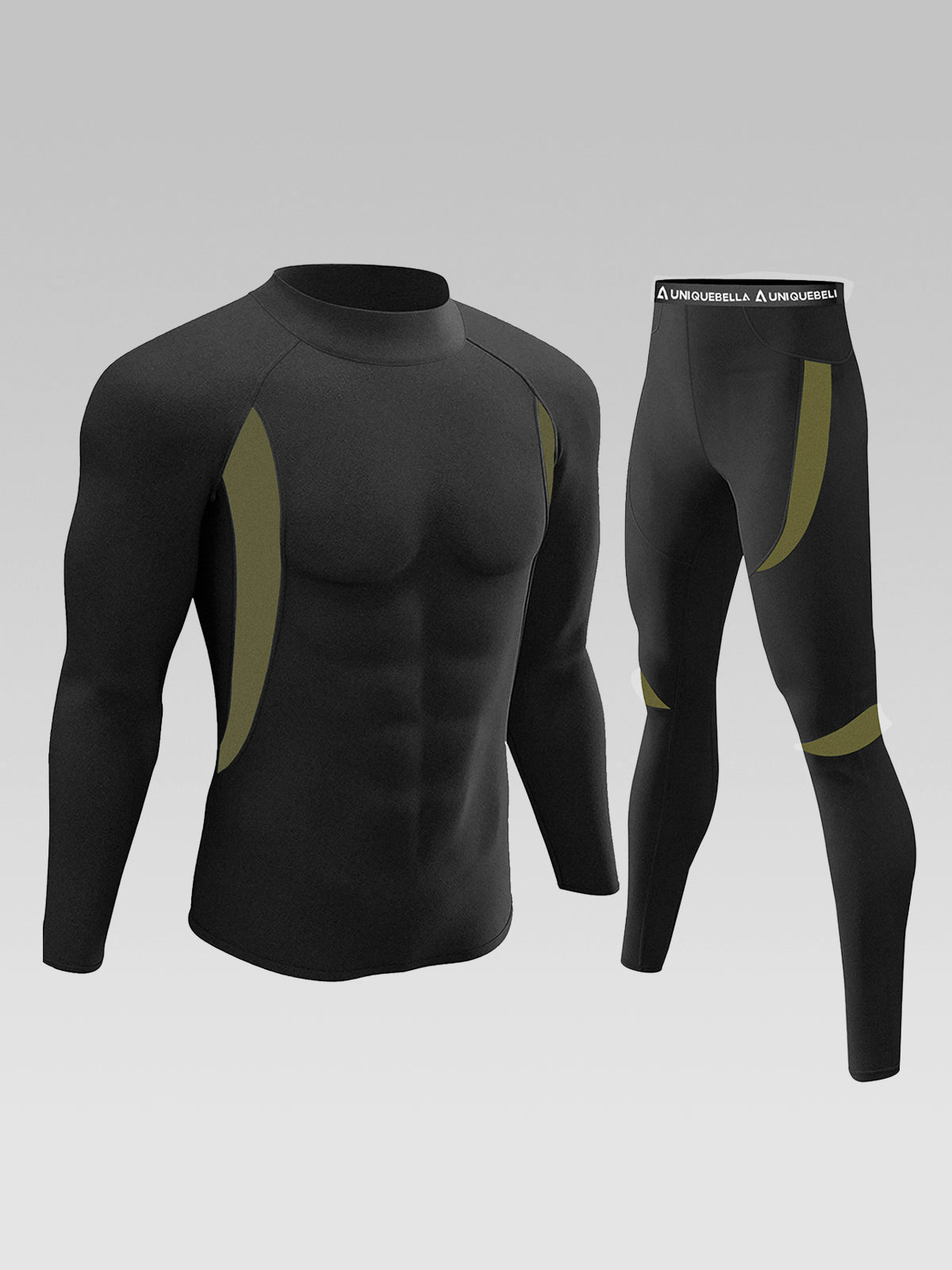 Men's Thermal Underwear Set Mock Turtleneck