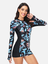 One-Piece Rash Guard for Women Long Sleeve Swimsuit