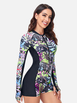 One-Piece Rash Guard for Women Long Sleeve Swimsuit