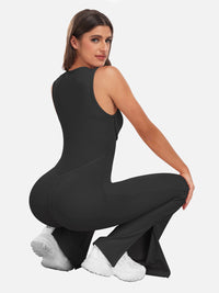 Workout Flare Jumpsuit for Women Sleeveless Romper