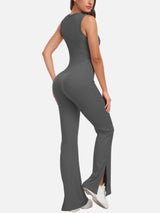 Workout Flare Jumpsuit for Women Sleeveless Romper