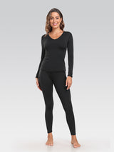 Women's Thermal Underwear Long Johns Base Layer Set V Neck