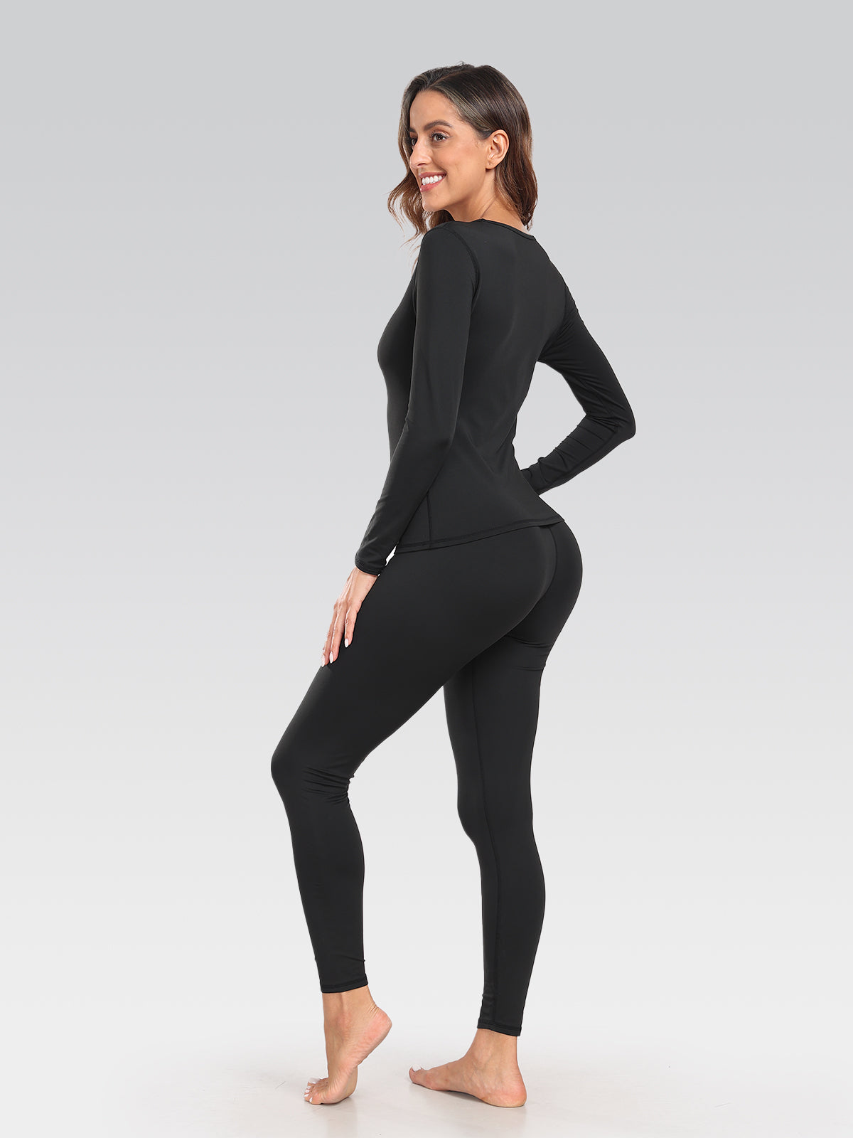 Women's Thermal Underwear Long Johns Base Layer Set V Neck