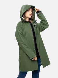 Uniquebela Lightweight Long Length Waterproof Raincoat with Hood for Men Women